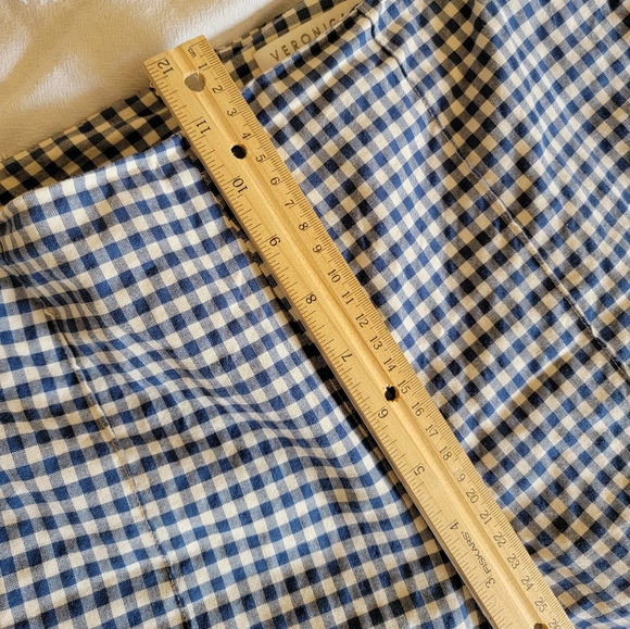 Veronica Beard High-Rise Gingham Navy Zipper Pants size 8 - Picture 7 of 9